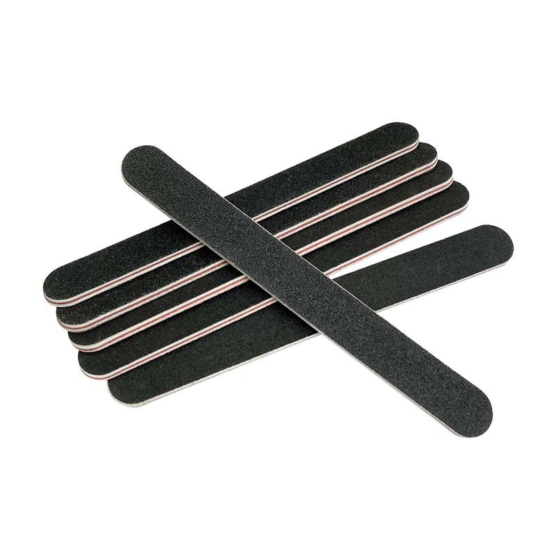 Paquete de 60 limas de uñas, color negro, grano 100/180,