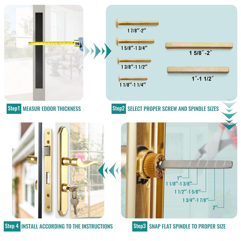 MaxxGeek Flat Slot Storm Door Handle Complete Set, Mortise Keyed