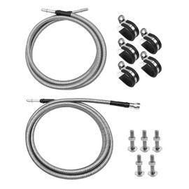 QLZOZB Stainless Steel Braided Fuel Line Kit Fit for Chevy Silverado GMC Sierra 1500 2500 3500 2004-2010 Replace 819-816 15946178, Flexible Fuel Line Assy with Screws and Buckles
