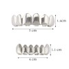 Silver-Tone Hip Hop Removeable Mouth Grillz Set (Top & Bottom)