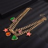 Kercisbeauty Heart Star Cute Pendant Chunky Chain Necklace Colorful Choker
