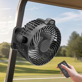 VENSWID Magnetic Golf Cart Fan with LED Display, 12000mAh Rechargeable Portable Fan, Dual Magnets, Light & Timer, Suitable for EZGO Club Car Yamaha, Golf Cart Accessories 2026