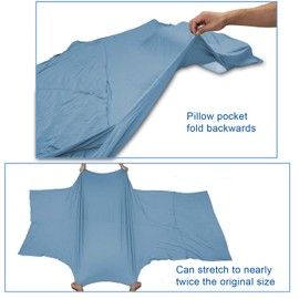 Browint Bamboo Travel Sheet, 87"X40" Stretchable Jersey Sleep Sack for Hotels, Sleeping Bag Liner for Travel and Camping, Adult, Rectangular with Pillow Pocket, Soft, Breathable, Moisture Wicking