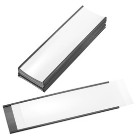 PATIKIL Magnetic Label Holder 8" x 2.3" with Paper Inserts, 10 Pcs C Channel Magnetic File Cabinet Labels Shelf Data Card Holder Signs for Metal Racks Shelves Whiteboard Tool Box