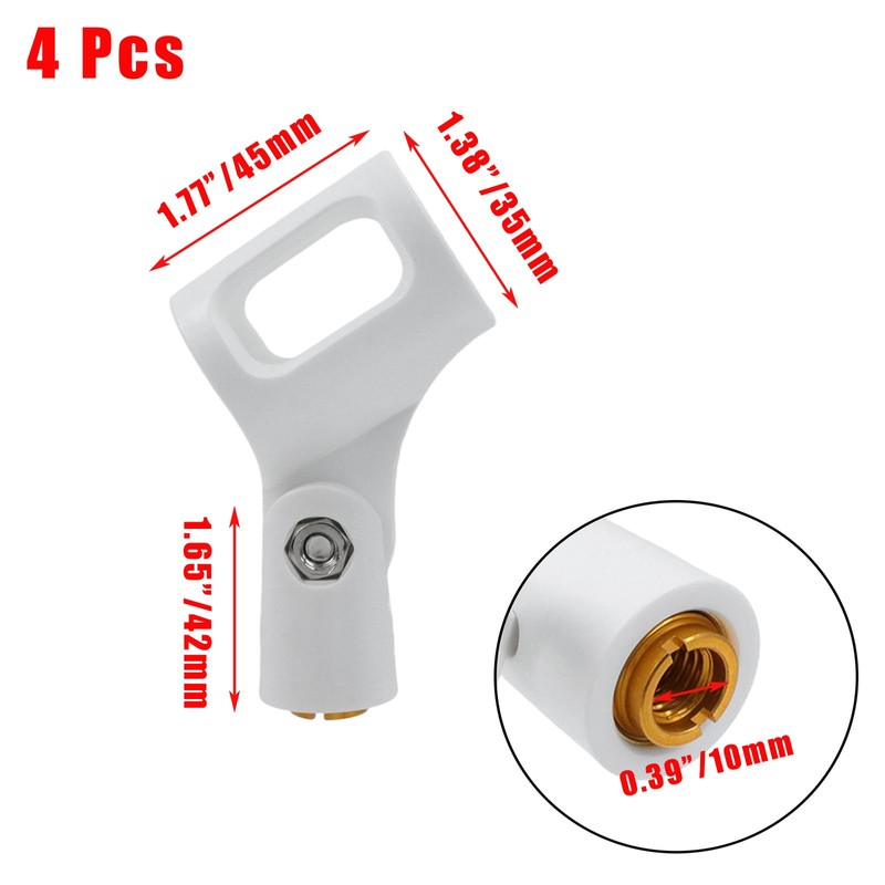 Tighall 4 Pcs Microphone Clips, Knob Adjustable 180 Degrees Mic