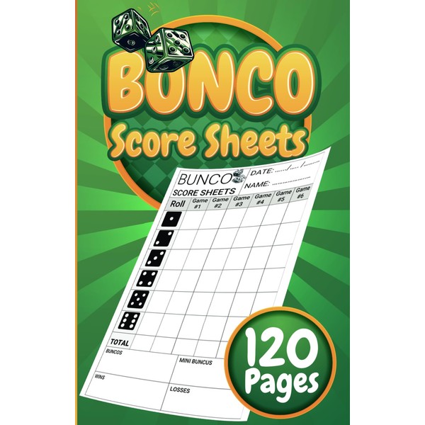 Bonco Score Sheets: 120 Large Print Pads 5.5"x8.5", Dice Game