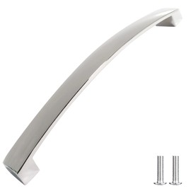 Decoranddecor Brushed, Polished Chrome or Matt Black Kitchen Bathroom Cabinet Door Drawer Furniture Handles (128mm Hole Center, Polished Chrome)