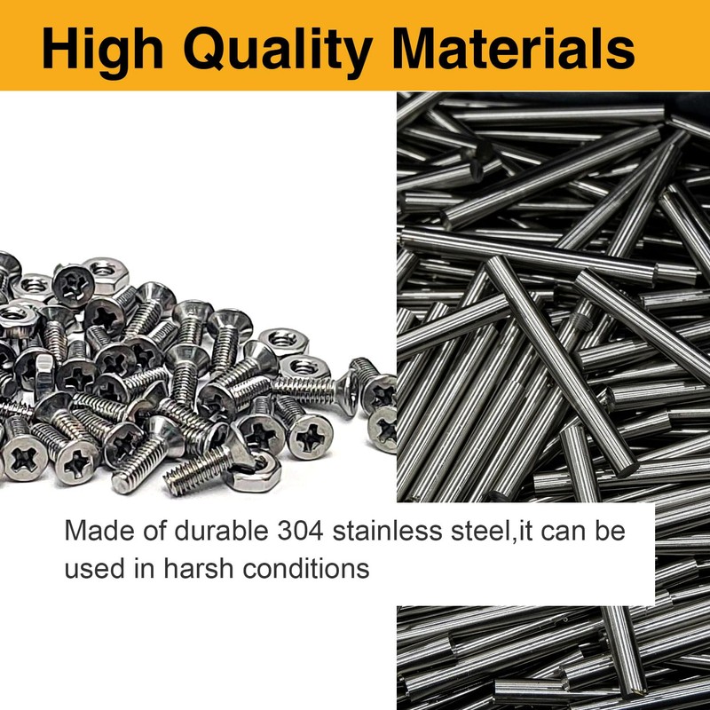 Mrosnail 60Pcs D Series Panel Screw & Nut Kit, Stainless