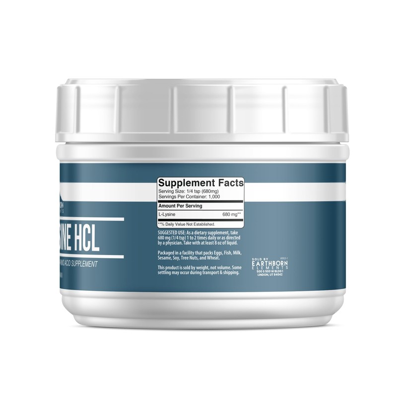 Earthborn Elements Lysine HCL Powder (1.5 lb), Always Pure, No