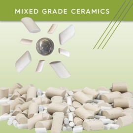 Polly Plastics Rock Tumbling Ceramic Filler Media (Small and Large Mixed Cylinder Size) - Non-Abrasive Ceramic Pellets for All Type Tumblers (3 lbs)