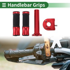 X AUTOHAUX 7/8" 22mm 15/16" 24mm Motorcycle Hand Grips Cover Kit Non Slip Aluminum Alloy Handle Bar Throttle Grips for Motorcycle Scooter Bicycle ATV Red 1 Set