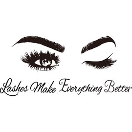 SUPERDANT 2 Sheet Beauty Theme Wall Stickers Eye and Maxim Pattern Vinyl Wall Decor Inspirational Quotes Wall Decals Removeable Wall Decor for Home Beauty Salon Decoration 29x85cm