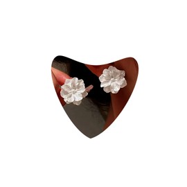 Atentuyi Boho White Flower Stud Earrings Wedding Flower Earrings Acrylic Floral Earrings White Camellia Earrings Rose Earrings for Women and Girls Brides Bridesmaids Jewellery, Acrylic Metal