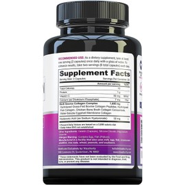 Vitauthority Multi Collagen Pills for Women & Men - Hydrolyzed Collagen Peptides with Vitamin C and Hyaluronic Acid, 90 Count