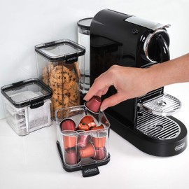 Sistema Tritan Airtight Pantry & Kitchen Storage Containers | 3 Square Plastic Food Containers with Lids (1x 1.3 L + 2x 700 ml) | Stackable | with Locking Clips | BPA-Free