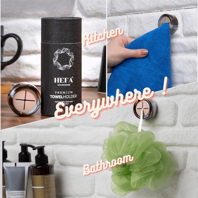 HEFA Towel Hooks, Towel Holder, Dish Towel Holder, Kitchen Organization,