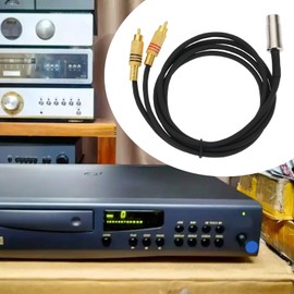 YINETTECH 1 Piece 5-Pin DIN Male to 2-RCA Male Audio Cable Phono Male Plugs Audio Cable Compatible with Bang Compatible with Naim Black 3FT