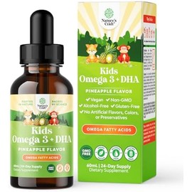 GROTTES- Líquido Omega 3 EPA DHA para Niños Vegano Orgánico Omega 3 para Niños Cerebro Ojo y Desarrollo de Cuerpo Completo