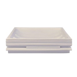 RIDDER Soap Dish, Polyresin, Sandy Ecru, approx. 11,3 x 11,3 x 2,7 cm
