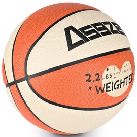 Asgzed 2.2LBS Weighted Heavy Size 6 28.5" Basketball Training Equipment Basketball PU Leather Indoor Outdoor Basketball for Women Youth Improving Ball Handling Dribbling Passing Skill (Deflated)