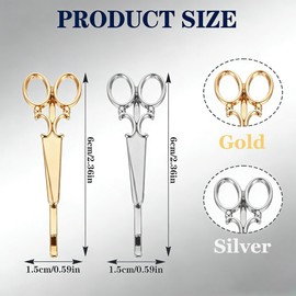 Hair Stylist Hairdresser Gifts, 6Pcs Pins for Women, Scissor Small Hair Clips and Hair Pins for Women, Girls, Hairstylists, Hairdressers, Fashion New Hair Accessories (6Pcs-Gold)