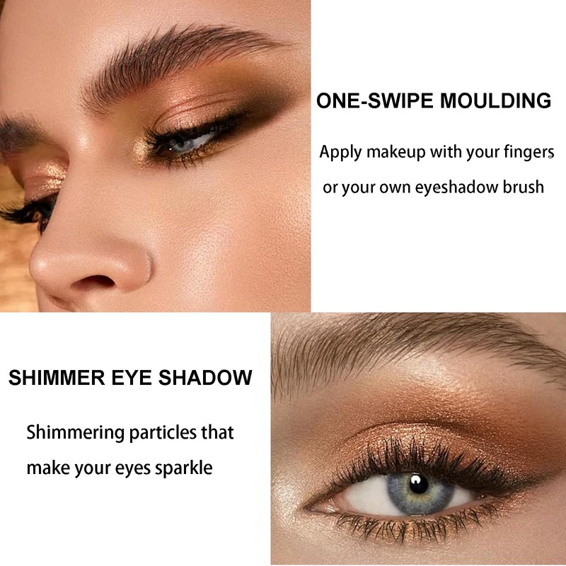 Shimmer Eyeshadow Single,Pressed Fine Powder Eyeshadow,High Pigment Gold Brown eye