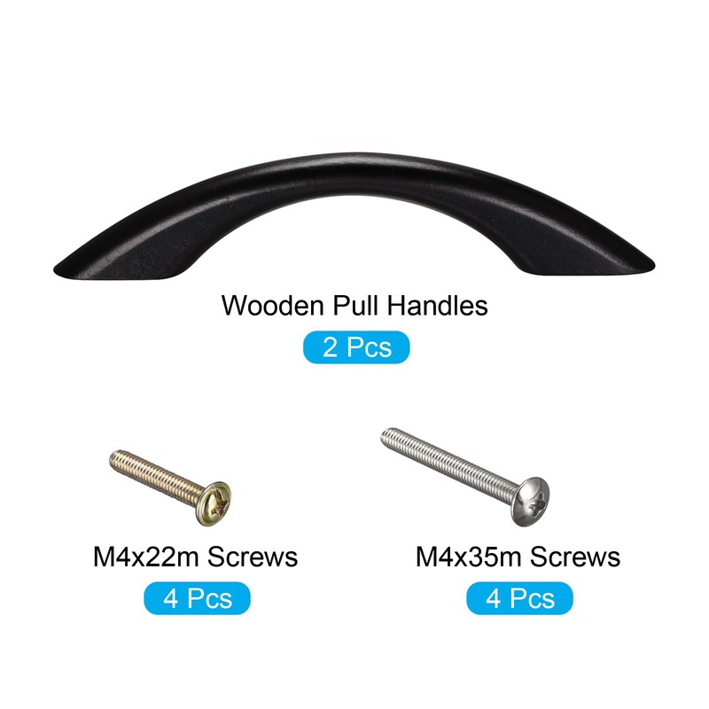sourcing map Wood Pull Handles, 2pcs 192mm/3.78" Hole Distance Wooden