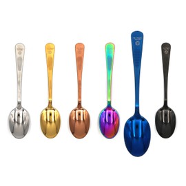 Cuchara de Cocina Degustación Para Quenelle De Emplatado/Montaje Para Chef, Acero Inoxidable grado alimenticio. Recubrimiento en Titanio. (Azul)