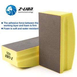 Z-lion Electroplated Diamond Polishing Hand Pads Grit 400 Arc Shape Back for Glass Stone Granite Marble