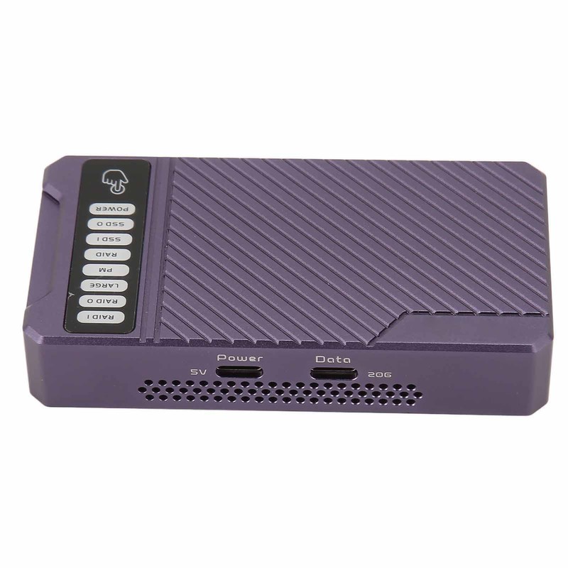 RAID Hard Drive Enclosure NVMe Dual Bay 20Gbps 4 Modes