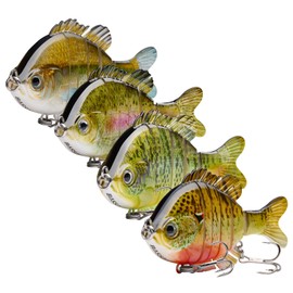 BASSDASH SwimPanfish Multi Jointed Panfish Bluegill Swimbaits Hard Topwater Bass Lures Fishing Lure Crank Saltwater 3.5in/0.85oz