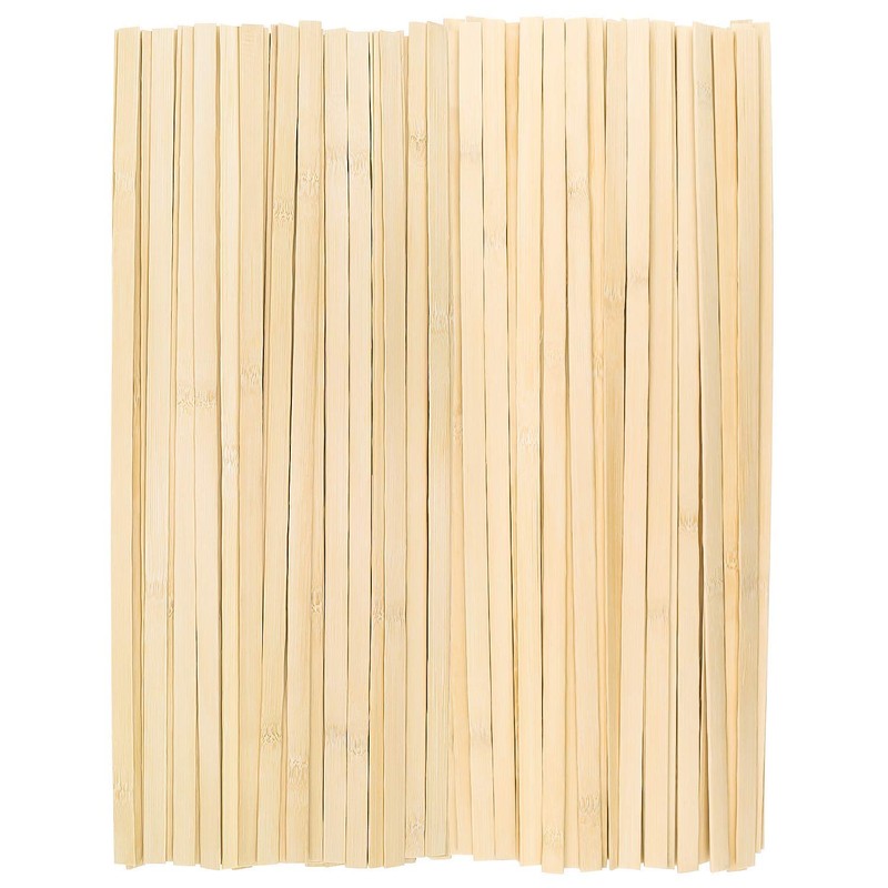 DYWISHKEY Natural Bamboo Sticks, Wooden Craft Sticks, 15.5 Inches Longth