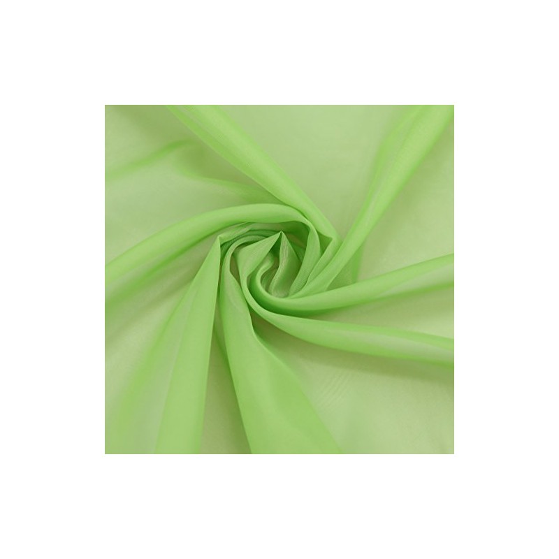 ESLIR Curtains with Tabs Window Curtain Transparent Voile Green W