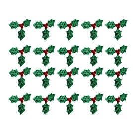 SUPVOX Christmas Holly Leaves Stickers DIY Applique Clover Leaves for Xmas St. Patrick Decor 100pcs (Green, 5CM)