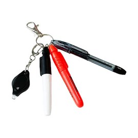 Badge Reel Accessory ORANGE/Mini Pen, Sharpie, Highlighter, LED Light - Attach to Your Badge Holder, Backpack, etc