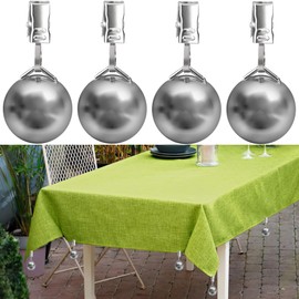 4 Pack Tablecloth Weights, Stabilizing Tablecloth, Clip Weights on Tablecloth Decorative Flags Other Fabrics for Camping Picnic Travel Party or Dinner, Useful Fixed Fabric Tools at Outside Events