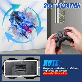 Wall Climbing Remote Control Car, 360° RotatingDual Mode RC Stunt Car, Toys for Kids:_Red