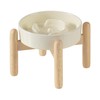 Havniva 6.1inch Ceramic Raised Dog Slow Feeder Set, Elevated Bowl
