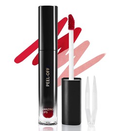 Prreal Peel off Lip Stain and Lip Liner, Tattoo Color Lip Tint, Long Wear, Waterproof Lip Tint Stain with Tweezers, Lip Stain Peel off with Matte Finish Lip Makeup(02 Pink)