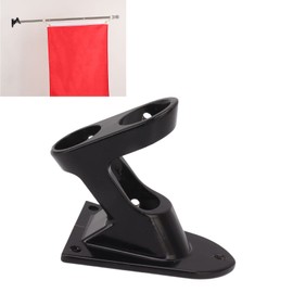 Flag Stand, Flag Stand, Flag Bracket, Streamer, Z Shape with 2 Holes, Wall and Floor Mount (Black)