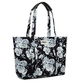 Kinmac Women's Laptop Tote Bag Top Handle Handbag Work Bag for Laptop Computer Up to 15 inch (Grey Rose)