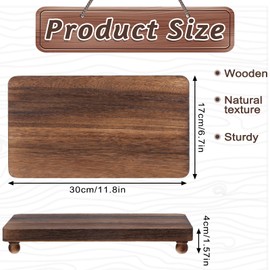 Wood Pedestal Stand Kitchen Soap Tray Farmhouse Wood Display Riser for Kitchen Counter Sink Stand Decorative Displays Your Plant Bottles Candles, 12 x 7 Inch, Brown