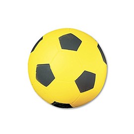 Champion Sports Coated High Density Foam Soccer Ball, Yellow, Black, 4