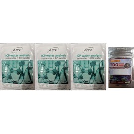 Essentials Pro ATI ICP-OES Complete Saltwater Water Test Kit with PREPAID Shipping Label Coral Aquarium Fish Food (Three ATI ICP Test Kits)