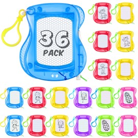 36 Pcs Mini Magnetic Drawing Board Doodle Boards for Kids Backpack Keychain Clip Drawing Boards Erasable Doodle Board Sketch Pad for Kids Art Supplies Party Favors, Prizes for Kids Classroom, 6 Colors