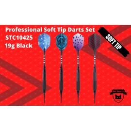 SHOT TAKER CO. EST. 2017 Professional Soft Tip Darts 12 PC | 12 Brass Barrels | 50 Extra Black 2BA Tips| 12 Aluminum Shafts | 16 Flights Standard | Multi Tool | Carry Bottle(19g Black Barrel)STC10425