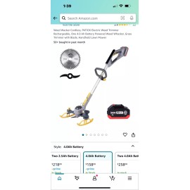 Patiox Cordless Week Wacker With 4.0 Ah Battery