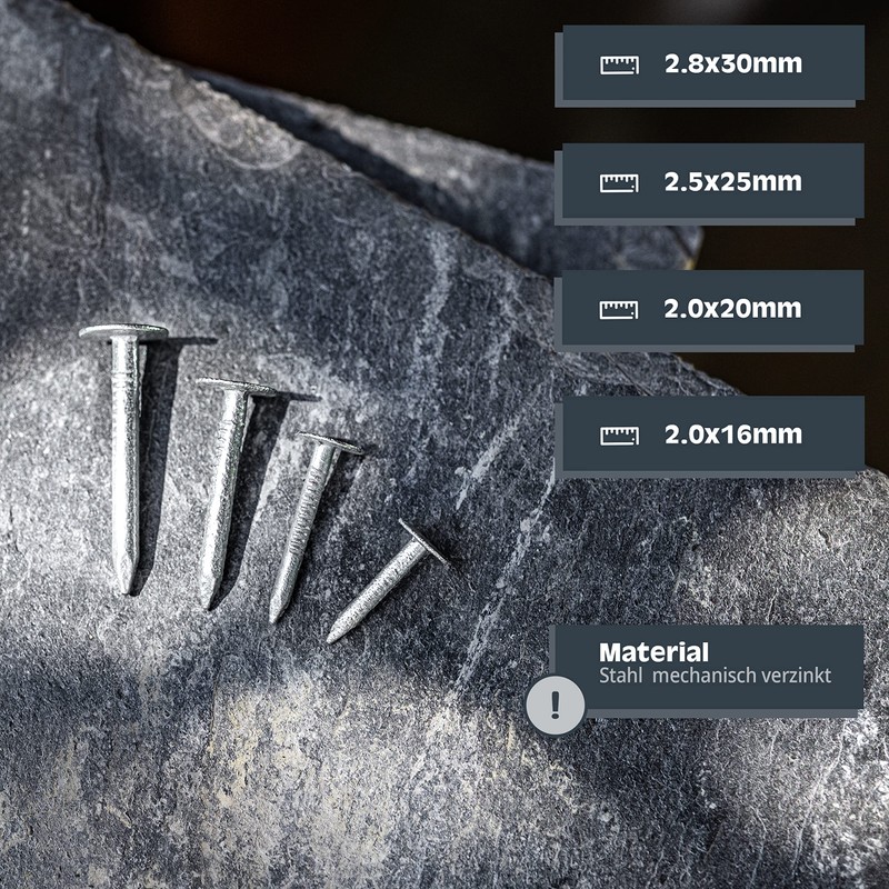 HELPMATE Roofing Felt Nails 2.5 x 25 mm Mechanical Galvanised