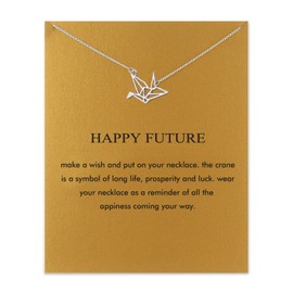 Collar de brújula de la amistad baydurcan con colgante de elefante de la buena suerte, con tarjeta de regalo