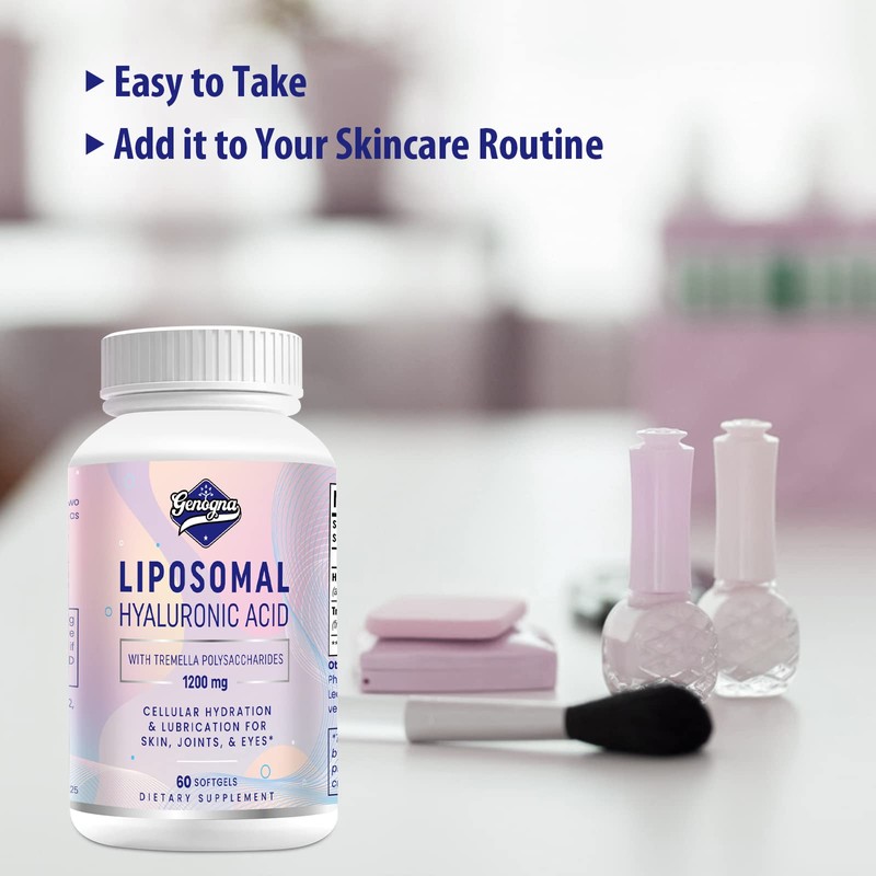 Liposomal Hyaluronic Acid Supplements 1000mg-High Bioavailable Dietary Hyaluronic Acid Capsules-with